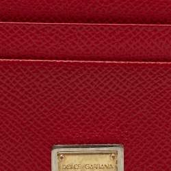 Pre Owned Dolce & Gabbana Red Leather Card Holder