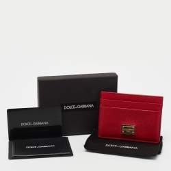 Pre Owned Dolce & Gabbana Red Leather Card Holder