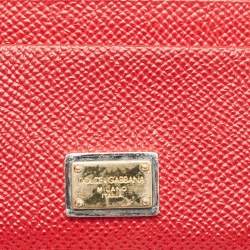 Pre Owned Dolce & Gabbana Red Leather Card Holder