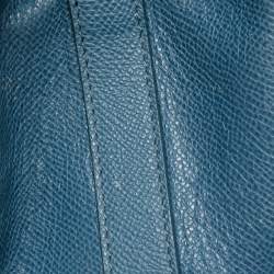 Pre Owned Dolce & Gabbana Blue Leather Padlock Top Handle Bag