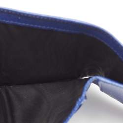 Pre Owned Dolce & Gabbana Blue Leather Trifold Wallet