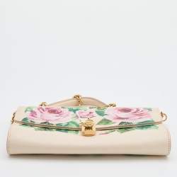 Dolce & Gabbana Multicolor Rose Print Leather Miss Dolce Chain Shoulder Bag