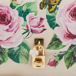 Dolce & Gabbana Multicolor Rose Print Leather Miss Dolce Chain Shoulder Bag