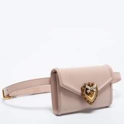 Dolce & Gabbana Pink Leather Devotion Belt Bag