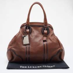 Pre Owned Dolce & Gabbana Brown/Black Leather Miss Romantique Satchel