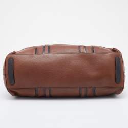 Pre Owned Dolce & Gabbana Brown/Black Leather Miss Romantique Satchel