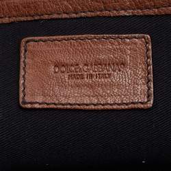 Pre Owned Dolce & Gabbana Brown/Black Leather Miss Romantique Satchel