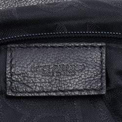 Pre Owned Dolce & Gabbana Black Pleated Leather Satchel