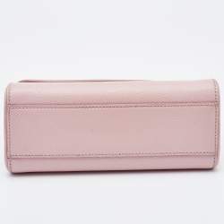 Pre Owned Dolce & Gabbana Pink Leather Small Miss Sicily Top Handle Bag