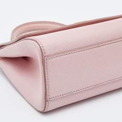 Pre Owned Dolce & Gabbana Pink Leather Small Miss Sicily Top Handle Bag