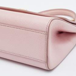 Pre Owned Dolce & Gabbana Pink Leather Small Miss Sicily Top Handle Bag