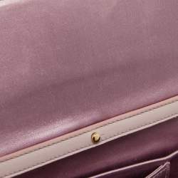 Pre Owned Dolce & Gabbana Pink Lace and Satin Padlock Chain Clutch