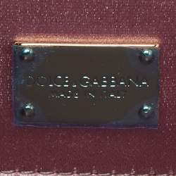 Pre Owned Dolce & Gabbana Pink Lace and Satin Padlock Chain Clutch
