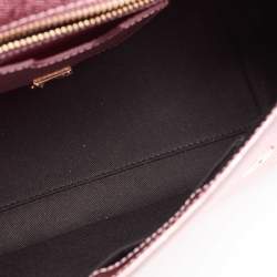 Pre Owned Dolce & Gabbana Metallic Pink Leather Medium Miss Sicily Top Handle Bag