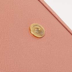 Pre Owned Dolce & Gabbana Pink Leather Miss Sicily Top Handle Bag