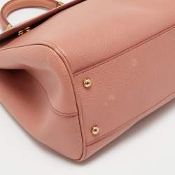 Pre Owned Dolce & Gabbana Pink Leather Miss Sicily Top Handle Bag