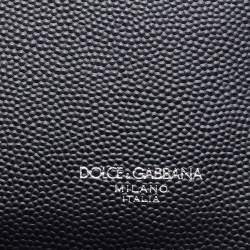 Pre Owned Dolce & Gabbana Black Leather Zipped Card Holder