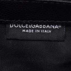 Pre Owned Dolce & Gabbana Black Leather Zipped Card Holder