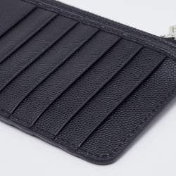 Pre Owned Dolce & Gabbana Black Leather Zipped Card Holder