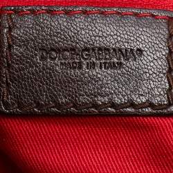 Pre Owned Dolce & Gabbana Dark Brown Leather Vintage Shoulder Bag
