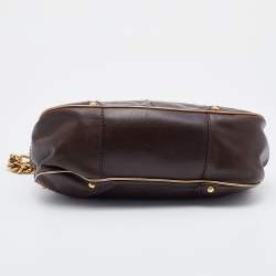 Pre Owned Dolce & Gabbana Dark Brown Leather Vintage Shoulder Bag