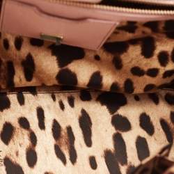Pre Owned Dolce & Gabbana Pink Leather Large Miss Sicily Top Handle Bag
