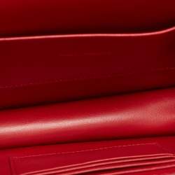Pre Owned Dolce & Gabbana Red Leather Medium Devotion Shoulder Bag