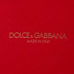 Pre Owned Dolce & Gabbana Red Leather Medium Devotion Shoulder Bag