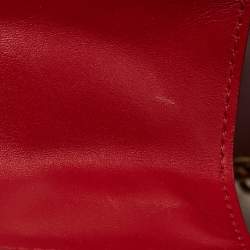 Pre Owned Dolce & Gabbana Red Leather Medium Devotion Shoulder Bag