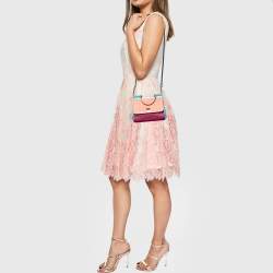 Pre Owned Dolce & Gabbana Multicolor Lizard Embossed Leather Small Miss Sicily Top Handle Bag