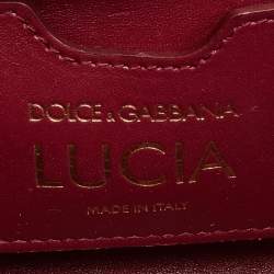 Pre Owned Dolce & Gabbana Grey Lizard Embossed Leather Lucia Top Handle Bag