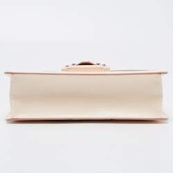 Pre Owned Dolce & Gabbana Beige Floral Print Leather Lucia Shoulder Bag