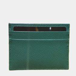 Pre Owned Dolce & Gabbana Green Leather DG Card Holder