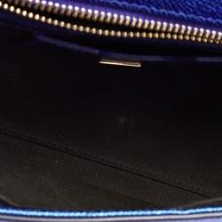 Dolce & Gabbana Metallic Blue Leather Medium Miss Sicily Top Handle Bag