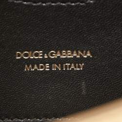 Pre Owned Dolce & Gabbana Gold Leather DG Logo Crossbody Bag