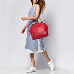 Pre Owned Dolce & Gabbana Red Leather Miss Bunny Satchel
