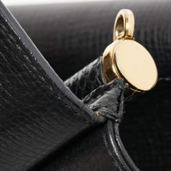 Pre Owned Dolce & Gabbana Black Leather and Watersnake Medium Miss Sicily Top Handle Bag