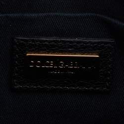 Pre Owned Dolce & Gabbana Blue/Black Leopard Print Denim Chain Shoulder Bag