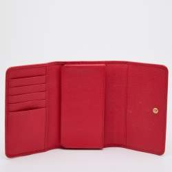 Pre Owned Dolce & Gabbana Red Leather Miss Sicily Von Wallet on Chain
