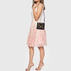 Pre Owned Dolce & Gabbana Black Leather Small DG Girls Tote