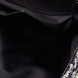 Pre Owned Dolce & Gabbana Black/Silver Sequins Miss Charles Flap Shoulder Bag