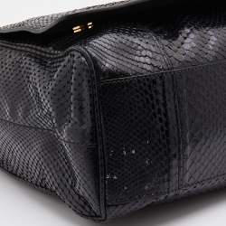 مملوكة مسبقًا Dolce & Gabbana Black Python Leather Tassel Top Handle Bag