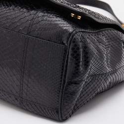 مملوكة مسبقًا Dolce & Gabbana Black Python Leather Tassel Top Handle Bag