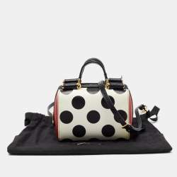 Pre Owned Dolce & Gabbana Muliticolor Polka Dot Dauphine Leather Sicily East West Bag