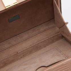 Dolce & Gabbana Beige Lizard Embossed Leather Dolce Box Clutch