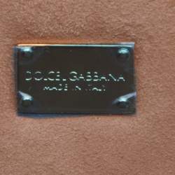Dolce & Gabbana Beige Lizard Embossed Leather Dolce Box Clutch