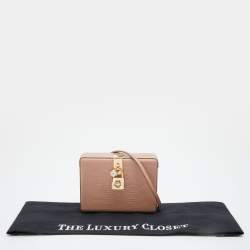 Dolce & Gabbana Beige Lizard Embossed Leather Dolce Box Clutch