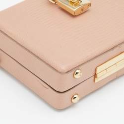 Dolce & Gabbana Beige Lizard Embossed Leather Dolce Box Clutch