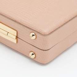 Dolce & Gabbana Beige Lizard Embossed Leather Dolce Box Clutch