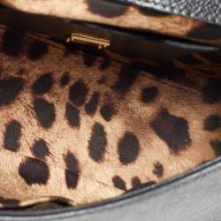 Pre Owned Dolce & Gabbana Black Leather Small Miss Sicily Top Handle Bag